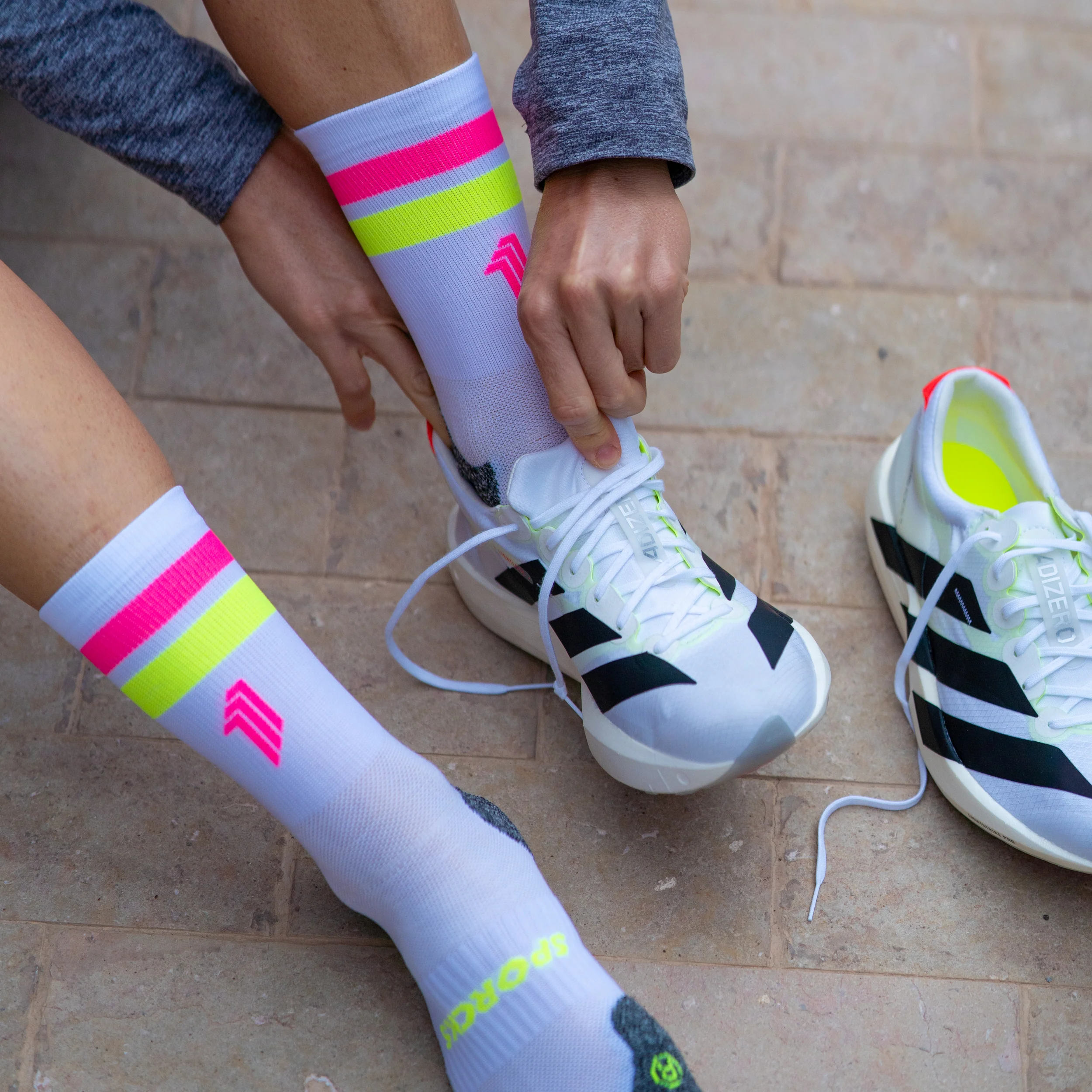 PRO WHITE PINK - CALCETÍN RUNNING PRO COMFORT - Image 3